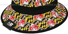 Ravens ALL-OVER MARYLAND FLAG BUCKET Hat by New Era - 4th View