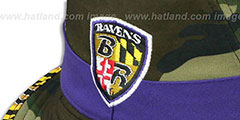 Ravens ARMY CAMO MARYLAND FLAG BUCKET Hat by New Era - 4th View