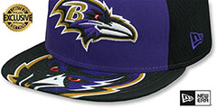 Ravens WORLD CLASS VIZA MESH-BACK Purple-Black Fitted Hat by New Era - 4th View