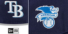 Rays LOGO BLOOM SIDE-PATCH Navy-Sky Fitted Hat by New Era - 4th View