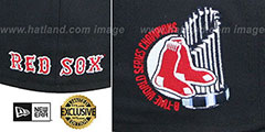 Red Sox 8X WORLD SERIES CHAMPS RED-BOTTOM Navy Fitted Hat by New Era - 4th View