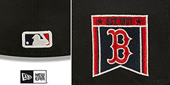 Red Sox BANNER SIDE-PATCH Navy Fitted Hat by New Era - 4th View