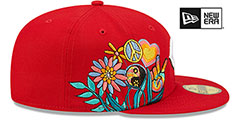 Reds GROOVY Red Fitted Hat by New Era - 4th View