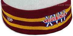 Redskins SUPER BOWL XVII White Knit Beanie Hat by New Era - 4th View