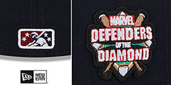 RoughRiders MILB MARVEL DEFENDERS SIDE-PATCH Navy-Burgundy Fitted Hat by New Era - 4th View