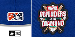 Rumble Ponies MILB MARVEL DEFENDERS SIDE-PATCH Royal-Orange Fitted Hat by New Era - 4th View