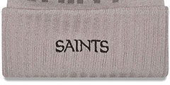 Saints 2015 STADIUM Grey-Black Knit Beanie Hat by New Era - 4th View