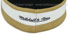 Saints THE-BUTTON Knit Beanie Hat by Michell and Ness - 4th View