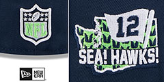 Seahawks 2024 NFL DRAFT Navy Fitted Hat by New Era - 4th View