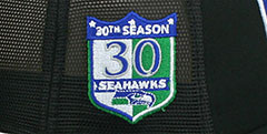 Seahawks 30TH MESH-BACK SIDE-PATCH Black-Black Fitted Hat by New Era - 4th View