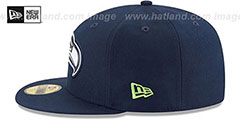 Seahawks BEVEL Navy Fitted Hat by New Era - 4th View