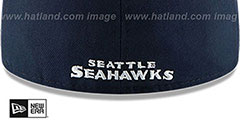 Seahawks NFL TEAM-BASIC Navy Fitted Hat by New Era - 4th View