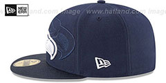 Seahawks STADIUM SHADOW Navy Fitted Hat by New Era - 4th View