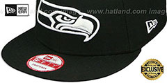 Seahawks TEAM-BASIC SNAPBACK Black-White Hat by New Era - 4th View