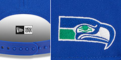 Seahawks THROWBACK TEAM-SCRIPT SNAPBACK Royal Hat by New Era - 4th View