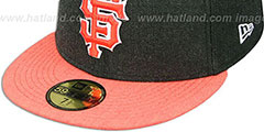 SF Giants 2T-HEATHER ACTION Charcoal-Orange Fitted Hat by New Era - 4th View