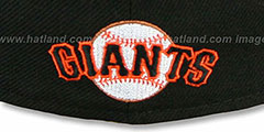 SF Giants SCRIPT-PUNCH Black-Orange Fitted Hat by New Era - 4th View