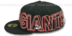 SF Giants WORD-WRAP Black Fitted Hat by New Era - 4th View