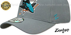 Sharks SHOOTOUT Grey Fitted Hat by Zephyr - 4th View