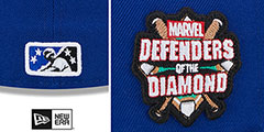 Shuckers MILB MARVEL DEFENDERS SIDE-PATCH Royal-Black Fitted Hat by New Era - 4th View