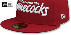 South Carolina NCAA TEAM-SCRIPT Red Fitted Hat by New Era - 4th View