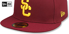 Southern Cal NCAA TEAM-BASIC Burgundy Fitted Hat by New Era - 4th View