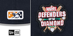 Space Cowboys MILB MARVEL DEFENDERS SIDE-PATCH Navy Fitted Hat by New Era - 4th View