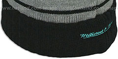 Spurs HIGH-5 CIRCLE BEANIE Grey-Black by Mitchell and Ness - 4th View