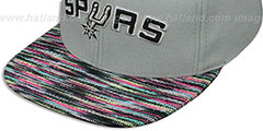 Spurs KNIT-WEAVE SNAPBACK Grey-Multi Hat by Mitchell and Ness - 4th View