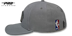 Spurs LOW-PRO BLACK METAL BADGE STRAPBACK Grey Hat by Pro Standard - 4th View