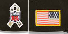 Steelers 2022 SALUTE-TO-SERVICE Black Fitted Hat by New Era - 4th View