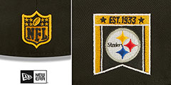 Steelers BANNER SIDE-PATCH Black Fitted Hat by New Era - 4th View