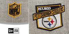 Steelers EST HEATHER SIDE-PATCH Grey-Black Fitted Hat by New Era - 4th View