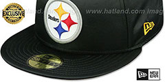 Steelers SATIN BASIC Black Fitted Hat by New Era - 4th View