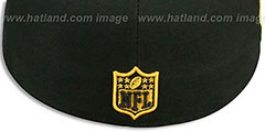 Steelers SIDE TEAM-PATCH Black Fitted Hat by New Era - 4th View