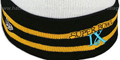 Steelers SUPER BOWL IX White Knit Beanie Hat by New Era - 4th View