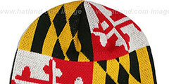 Terps TURTLE MARYLAND-FLAG Knit Beanie Hat by New Era - 4th View