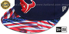 Texans USA WAVING-FLAG Navy Fitted Hat by New Era - 4th View