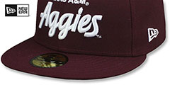 Texas A and M NCAA TEAM-SCRIPT Maroon Fitted Hat by New Era - 4th View