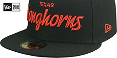 Texas NCAA TEAM-SCRIPT Black Fitted Hat by New Era - 4th View