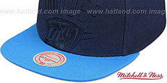 Thunder CROPPED SATIN SNAPBACK Navy-Blue Adjustable Hat by Mitchell and Ness - 4th View