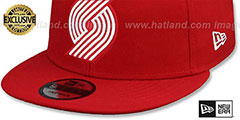 Trailblazers TEAM-BASIC SNAPBACK Red-White Hat by New Era - 4th View