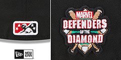 Trash Pandas MILB MARVEL DEFENDERS SIDE-PATCH Black Fitted Hat by New Era - 4th View