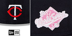 Twins LOGO BLOOM SIDE-PATCH Navy-Pink Fitted Hat by New Era - 4th View