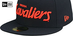 Virginia NCAA TEAM-SCRIPT Navy Fitted Hat by New Era - 4th View