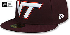 Virginia Tech NCAA TEAM-BASIC Maroon Fitted Hat by New Era - 4th View