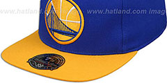 Warriors 2T XL-LOGO - 2 Royal-Gold Fitted Hat by Mitchell and Ness - 4th View