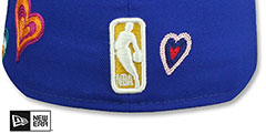 Warriors CHAIN STITCH HEARTS Royal Fitted Hat by New Era - 4th View