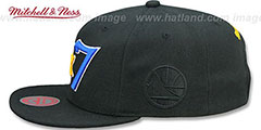 Warriors CITY NICKNAME SCRIPT SNAPBACK Black Hat by Mitchell and Ness - 4th View