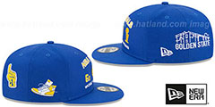 Warriors FINALS CHAMPIONS SNAPBACK Royal Hat by New Era - 4th View